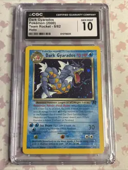 Pokemon Dark Gyarados Team Rocket Unlimited Holo Rare #8 CGC 10 Gem Mint - Image 2