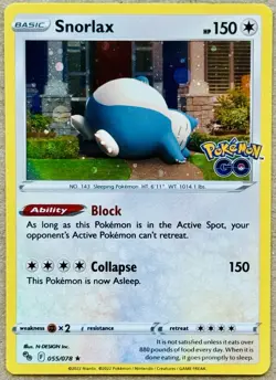 2022 POKEMON GO SNORLAX COSMOS HOLO 055/078 NM+ - Image 1