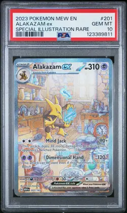 2023 POKEMON MEW EN-151 SPECIAL ILLUSTRATION RARE #201 ALAKAZAM EX PSA 10 - Image 1