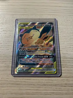 Pokemon TCG Eevee & Snorlax GX SM169 full art holo tag team MINT CONDITION - Image 1
