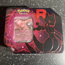 Pokemon 2025 Collectors Tin - TEAM ROCKET'S MEWTWO EX (5 Packs & 1 Foil) Sealed - Image 1