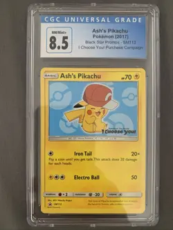 Ash's Pikachu SM113 Sun & Moon Black Star Promo Card Pokemon TCG NM - Image 1