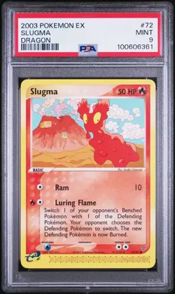 2003 Pokemon EX Dragon #72 Slugma PSA 9 Card MINT! Trusted Seller Free Shipping! - Image 1