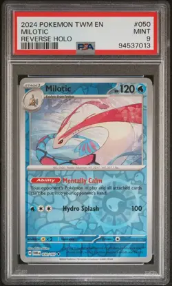 2024 Pokemon Twilight Masquerade # 050 Milotic Reverse Holo PSA 9 Card! MINT! - Image 1