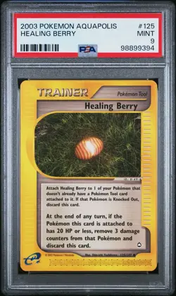 2003 Pokemon Aquapolis # 125 Healing Berry Non Holo PSA 9 Card MINT! - Image 1