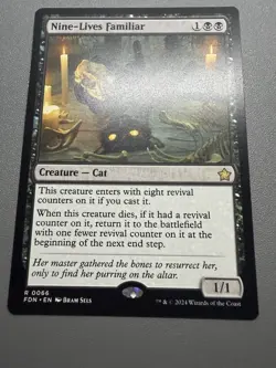 Nine-Lives Familiar R 006 MTG Foundations NM English Cat FDN - Image 1