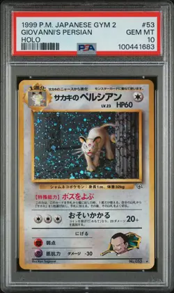 1999 POKEMON JPN GYM 2 #53 GIOVANNI'S PERSIAN-HOLO PSA 10 - Image 1