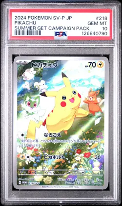 2024 POKEMON JPN SV-P PROMO #218 PIKACHU PSA 10 - Image 1