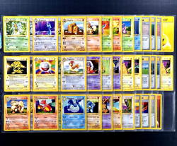 1999 Pokemon BASE SET SHADOWLESS Edition COMPLETE Non Holo Cards 17-102 Lot MINT - Image 1