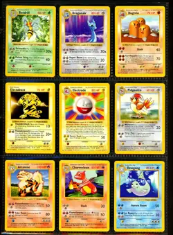 1999 Pokemon BASE SET SHADOWLESS Edition COMPLETE Non Holo Cards 17-102 Lot MINT - Image 2