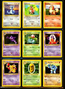 1999 Pokemon BASE SET SHADOWLESS Edition COMPLETE Non Holo Cards 17-102 Lot MINT - Image 3
