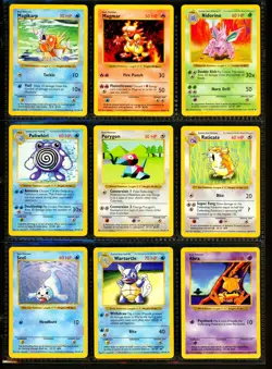 1999 Pokemon BASE SET SHADOWLESS Edition COMPLETE Non Holo Cards 17-102 Lot MINT - Image 4