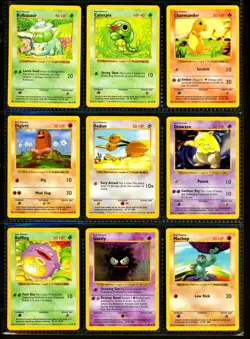 1999 Pokemon BASE SET SHADOWLESS Edition COMPLETE Non Holo Cards 17-102 Lot MINT - Image 5