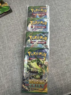 Pokemon XY Roaring Skies Booster Pack Packs Lot Of 4 Rayquaza Sleeved Since New - Image 1