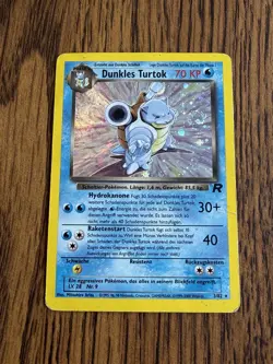 GERMAN DARK BLASTOISE DUNKLES TURTOK 3/82 HOLO RARE POKEMON TCG HP Crease - Image 1