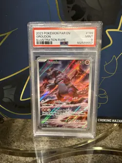 2023 Pokemon Groudon Illustration Rare Par en Paradox Rift 199/182 PSA 9 Mint - Image 1