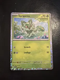Pokemon Card Sprigatito McDonald's 2023 Holo 001/015 - Image 1