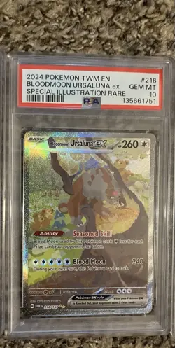 Bloodmoon Ursaluna ex 216/167 Sv06: Twilight Masquerade PSA 10 Pokemon - Image 1