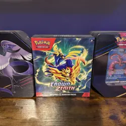 Pokemon TCG: Crown Zenith Booster Bundle + 2 Crown Zenith Galarian Tins 16 PACKS - Image 3
