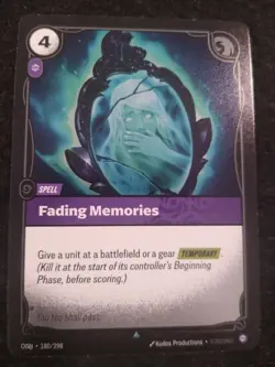 FADING MEMORIES 180/298 RIFTBOUND LEAGUE OF LEGENDS RARE FOIL ENGLISH CARD - Image 1