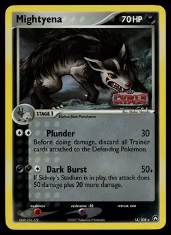 Pokemon Card - Mightyena Power Keepers 18/108 Rare Reverse Holo Stamped - Image 1