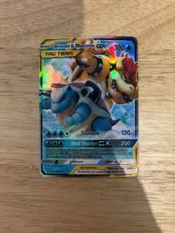 Pokemon Bowser & Blastoise GX Tag Team Holo Art Card - Near Mint - Image 1