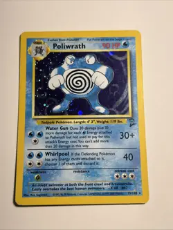 Poliwrath Base Set 2 Holo Rare Pokemon TCG Card 15/130 Unlimited Edition MP - Image 1