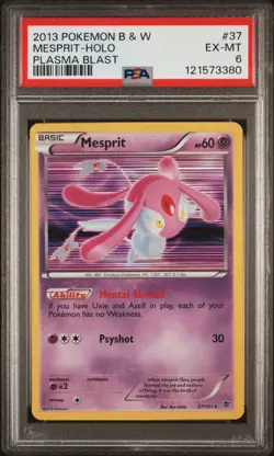 2013 Pokemon B&W Plasma Blast #37 Mesprit Holo PSA 6 Card EX-MINT Trusted Seller - Image 1