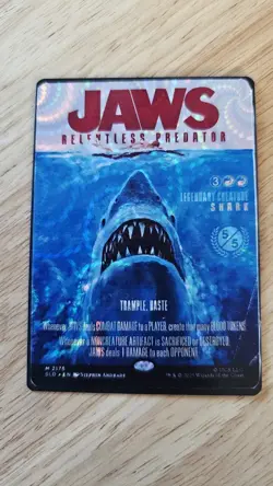 Magic: The Gathering Secret Lair Jaws, Relentless Predator Foil Playtest-fanart - Image 1