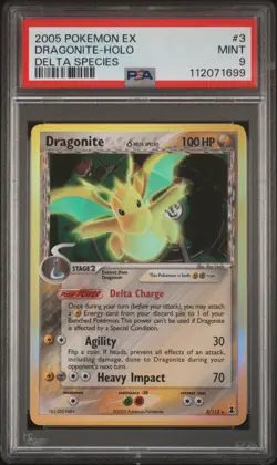2005 POKEMON EX DELTA SPECIES #3 DRAGONITE-HOLO PSA 9 - Image 1