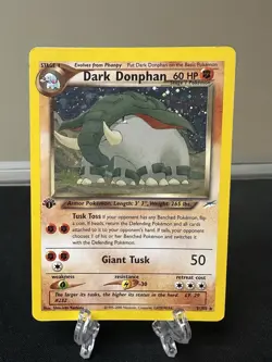 Pokemon TCG Dark Donphan Neo Destiny 3/105 Holo 1st Edition Holo Rare - Image 1