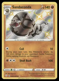 Pokemon Cards Sandaconda SV071/SV122 Shining Fates Shiny Vault Rare Shiny NM - Image 1