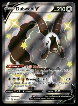 Pokemon Cards Dubwool V SV120/SV122 Shining Fates Shiny Vault Holo Rare V NM - Image 1