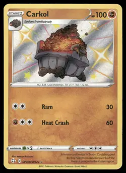Pokemon Cards Carkol SV068/SV122 Shining Fates Shiny Vault Rare Shiny NM - Image 1