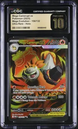 Pokemon Mega Camerupt ex (2025) Mega Evolution 156/132 CGC PRISTINE 10 - Image 1