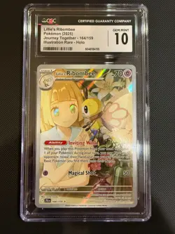 2025 Pokemon Journey Together Lillie's Ribombee Illustration Rare #164 CGC 10 - Image 1