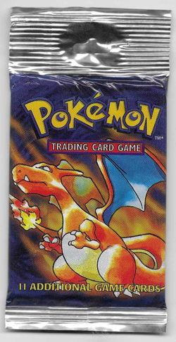 1999 Pokemon Base Set Unlimited Long Crimp Charizard Booster Pack LITE, SEALED - Image 1