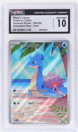 2025 Pokemon SV Destined Rivals Misty's Lapras Illustration Rare Holo CGC 10 - Image 1
