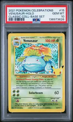 Tcg 2021 Pokemon Celebrations Classic Collection #15 Venusaur-Holo PSA 10 - Image 1