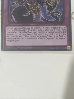 YUGIOH MZTM-EN010 Apophis the Serpent Ultra Rare 1st Edition NM - Image 2