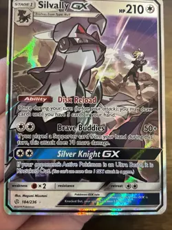 Silvally GX 184/236 ULTRA RARE Holo Cosmic Eclipse Pokemon TCG Card - Image 3
