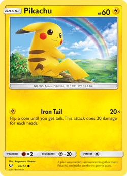 Pikachu 28/73 Shining Legends Holo Pokemon Card NM - Image 1