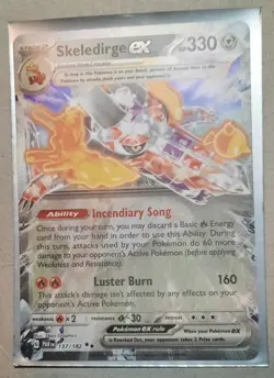 Pokemon TCG Skeledirge EX Paradox Rift Double Rare Holo Card 137/182 - Image 1