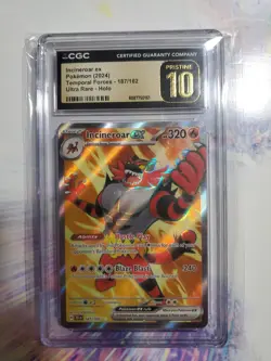 2024 Pokemon Temporal Forces Incineroar ex #187/162 CGC Pristine 10 (Gold Label) - Image 1