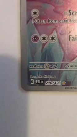 Pokemon TCG Tinkatink 216/193 SV: Paldean Fates Full Art Holo Rare Basic Psychic - Image 2