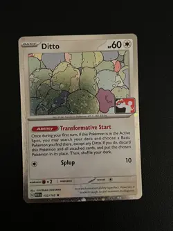 Pokemon TCG Card - Ditto 132/165 Prize Pack Series 6 Stamped English 151 Promo - Image 1