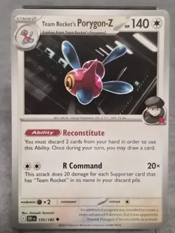 🔥Pokemon- Team Rocket's Porygon-Z - 155/182 - Uncommon - Destined Rivals - NM🔥 - Image 1