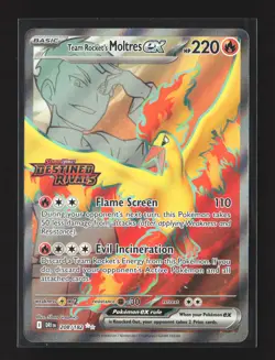 Pokemon Destined Rivals #208/182 Stamped Ultra Rare Team Rocket's Moltres ex - Image 1