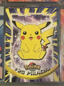 1999 Pokemon TV Animation Series 1 #25 Pikachu Blue Logo - Image 1