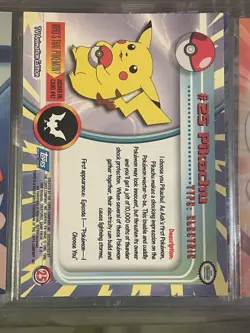 1999 Pokemon TV Animation Series 1 #25 Pikachu Blue Logo - Image 2
